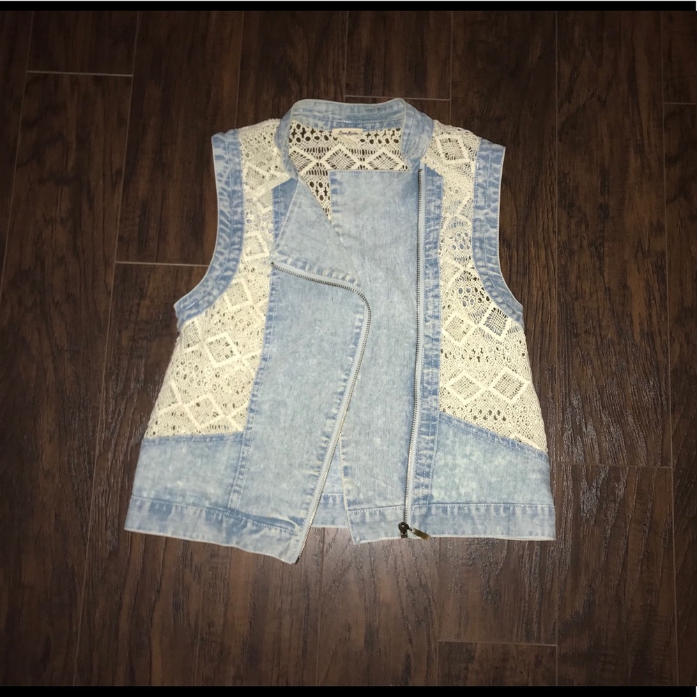 Love Riche vintage denim and lace vest